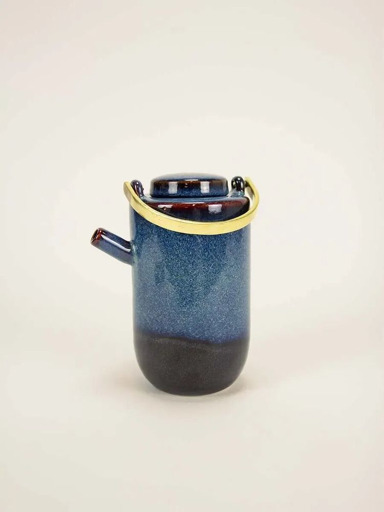 Accessoires thé et café - Théière hoa bien verte, anse laiton noir, 800ml - L INDOCHINEUR X RIVÊT