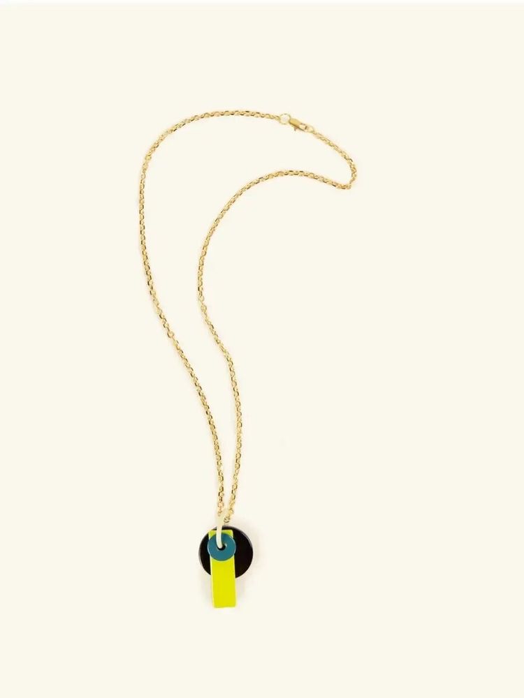 Bijoux - Pendentif Enyo en corne et laque cordon noir - L INDOCHINEUR X RIVÊT