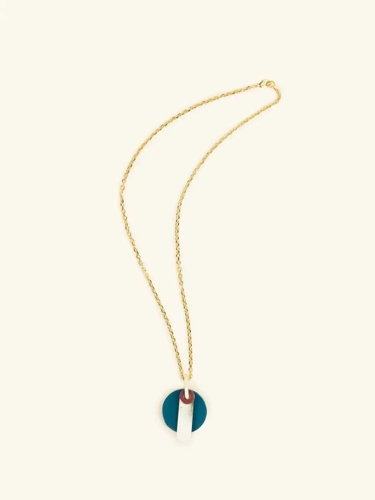 Bijoux - Pendentif Ether en corne et laque cordon noir - L INDOCHINEUR X RIVÊT