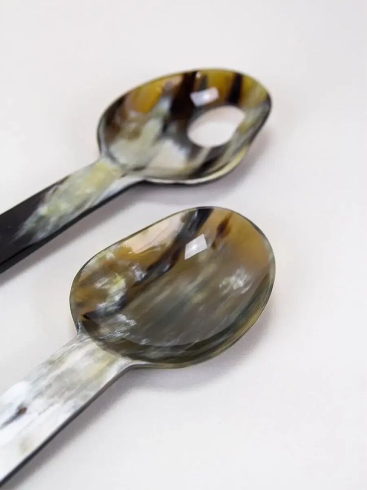 Kitchen utensils - Black and white horn salad servers - L INDOCHINEUR X RIVÊT