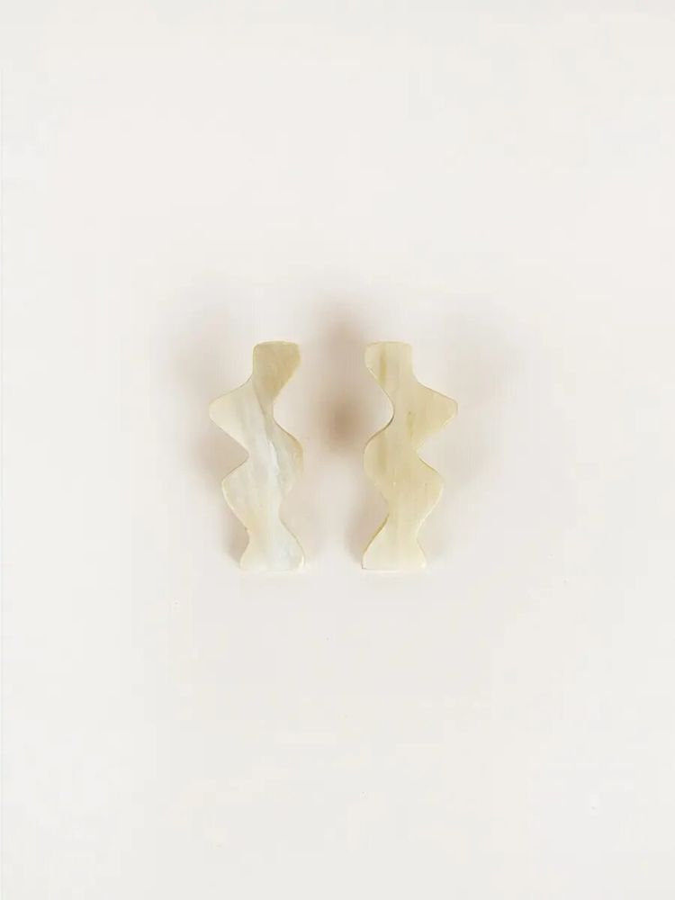 Bijoux - Boucles d'oreilles Flux en corne blonde - L INDOCHINEUR X RIVÊT