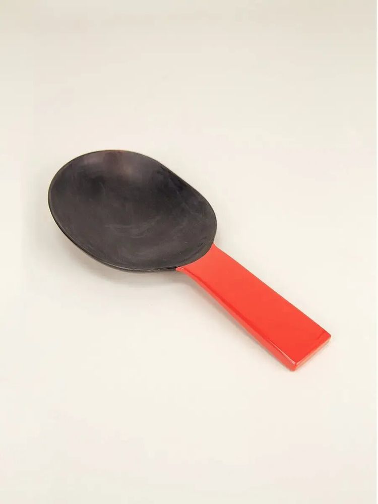 Kitchen utensils - Black horn with yellow lacquer rice spoon - L INDOCHINEUR X RIVÊT