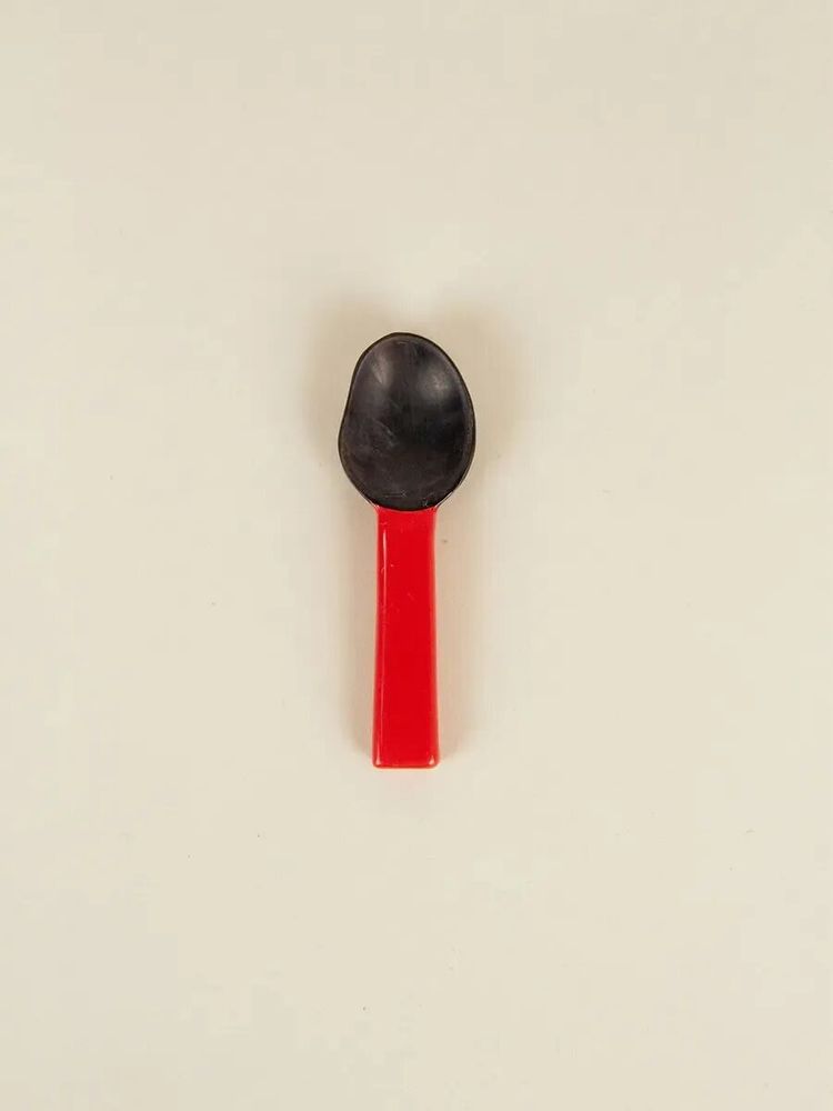Couverts & ustensiles de cuisine - Set de 6 cuillères à sel en corne noire avec manche laqué bleu - L INDOCHINEUR X RIVÊT