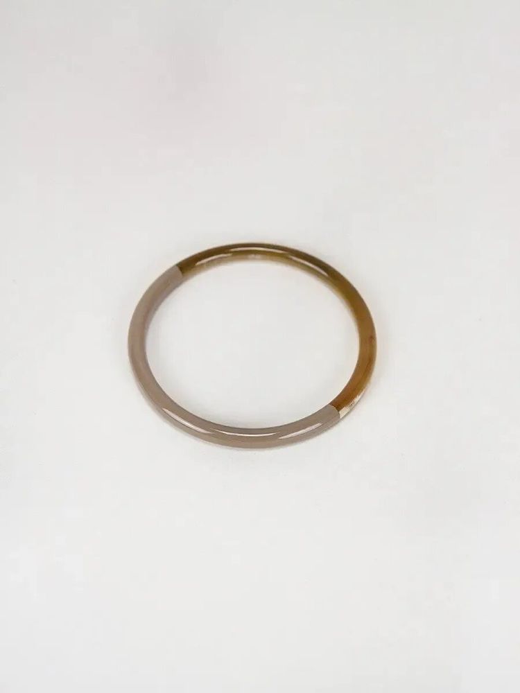 Bracelets - Single bangle in blond horn and orange lacquer size M - L INDOCHINEUR X RIVÊT