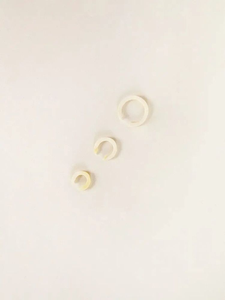 Jewelry - Set of 3 flat earcuffs in marbled black horn 14-18-20 mm - L INDOCHINEUR X RIVÊT
