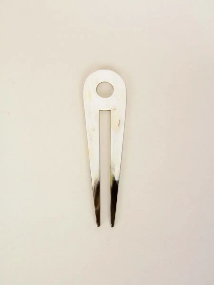 Barrettes - Double pique à cheveux en corne blonde Africaine de zébu - L INDOCHINEUR X RIVÊT