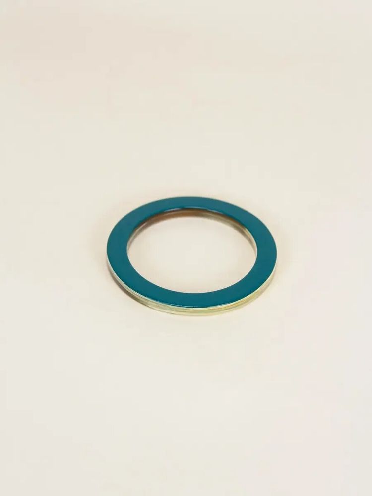 Bracelets - Jonc en corne blonde et laque verte, taille S - L INDOCHINEUR X RIVÊT