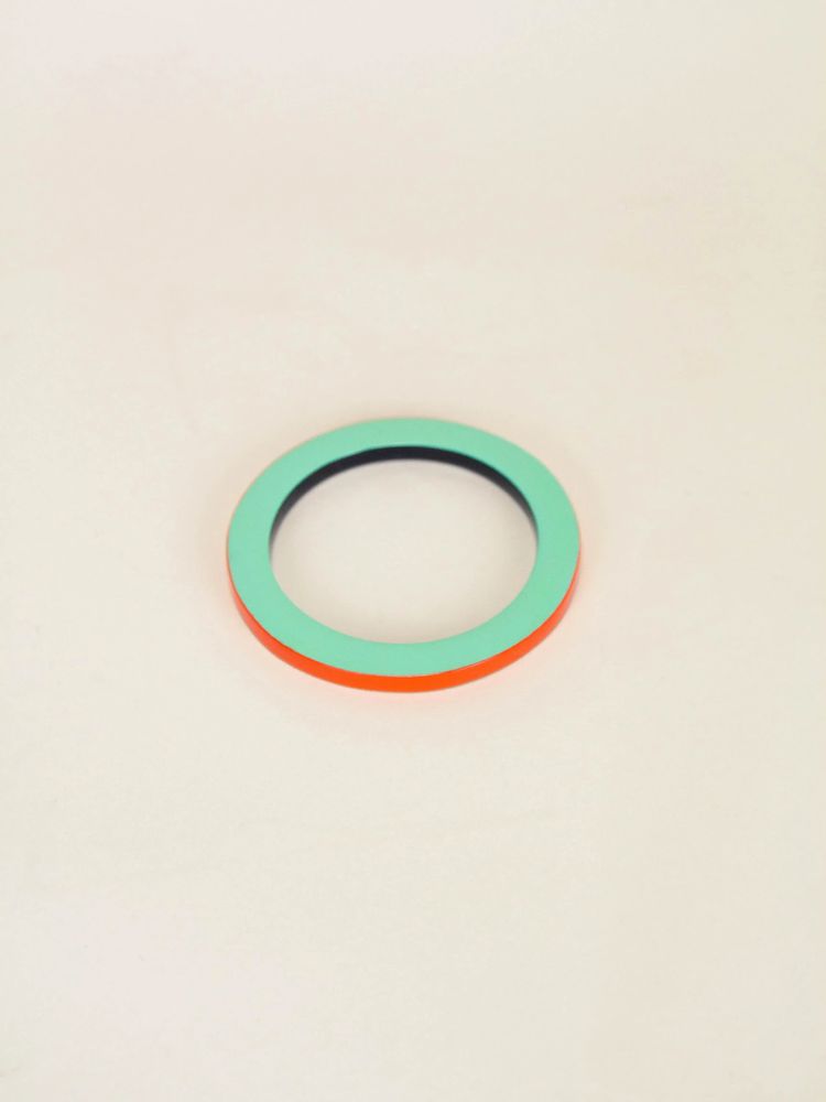 Bracelets - Bangle in horn with lacquer in orange and green, size S - L INDOCHINEUR X RIVÊT