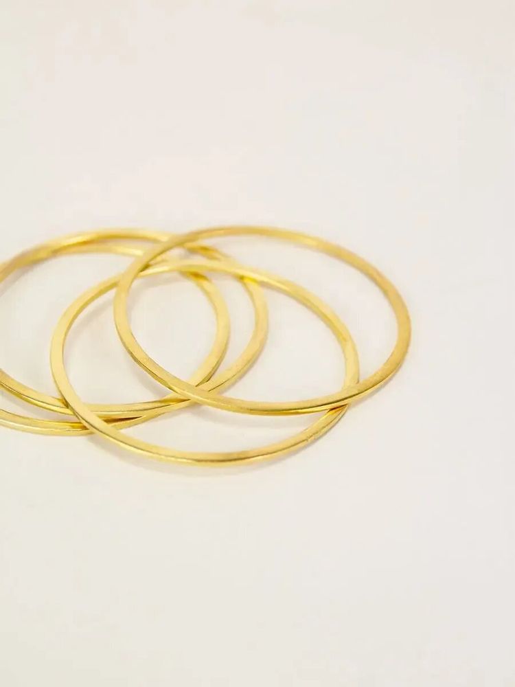 Bracelets - Set of 4 thin bangles in brass in size L - L INDOCHINEUR X RIVÊT
