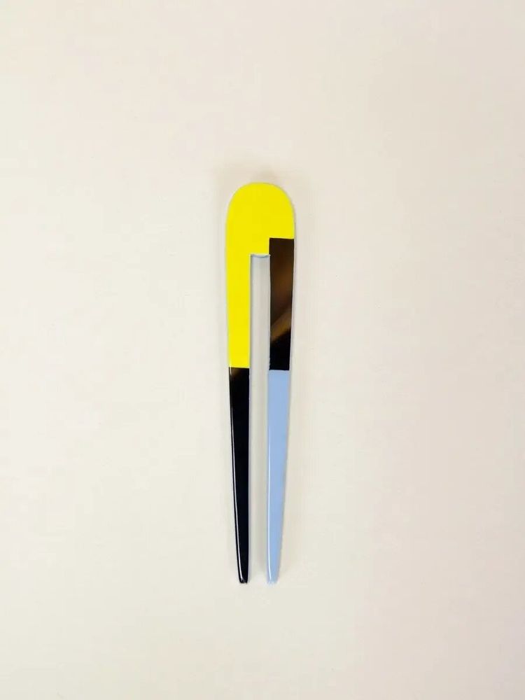 Barrettes - Double hairpin in orange -green lacquer - L INDOCHINEUR X RIVÊT