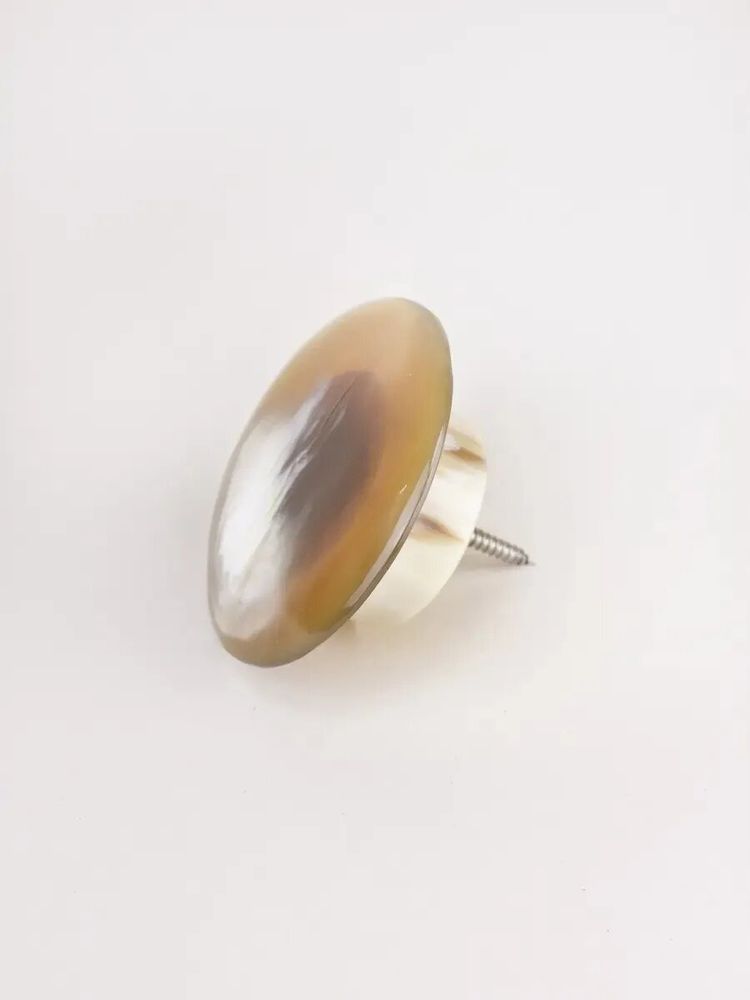 Mounting accessories - Straigt-edge hook in black and white horn, size M - L INDOCHINEUR X RIVÊT