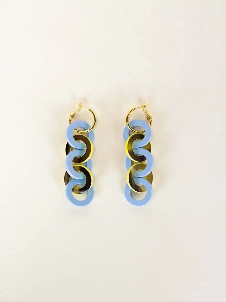 Jewelry - Beige and khaki lacquered 5 hoop earrings in hoof - L INDOCHINEUR X RIVÊT
