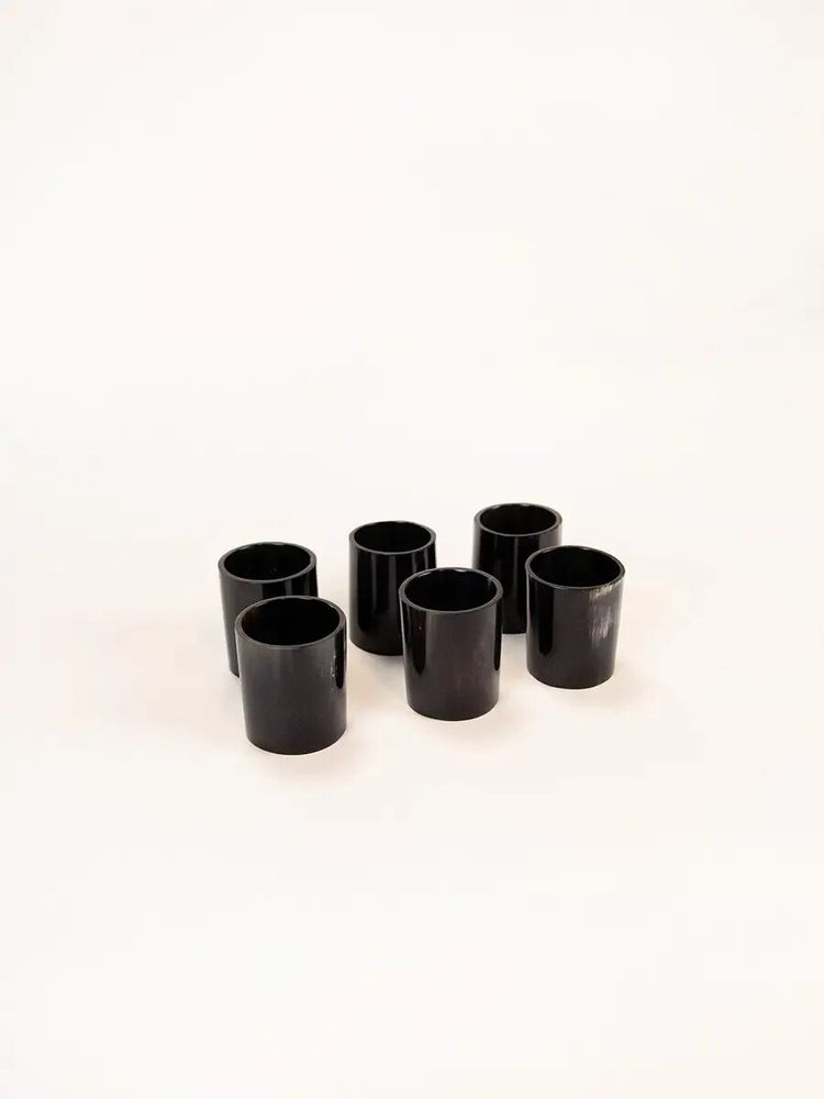 Napkins - Set of 6 napkin rings in black marble horn - L INDOCHINEUR X RIVÊT