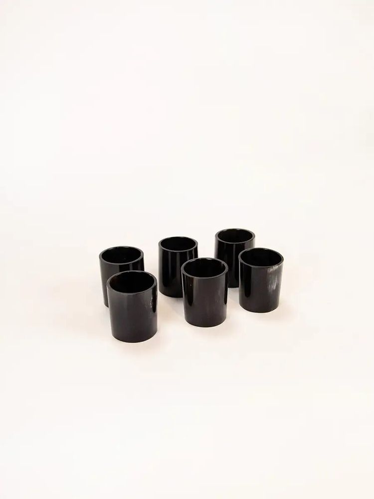 Napkins - Set of 6 napkin rings in black marble horn - L INDOCHINEUR X RIVÊT