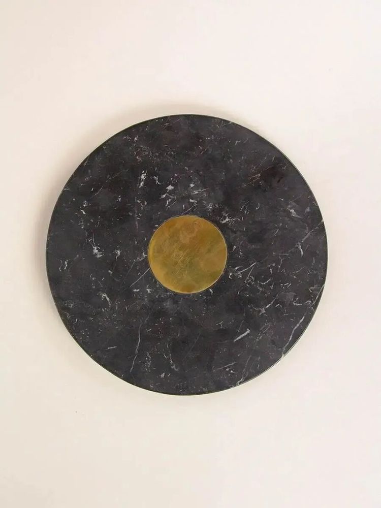 Glass - Centaure trivet in black stone with brass inlay - L INDOCHINEUR X RIVÊT