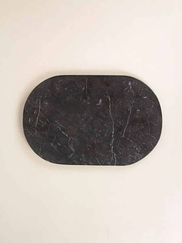 Kitchen utensils - Oval cutting board in black stone - L INDOCHINEUR X RIVÊT