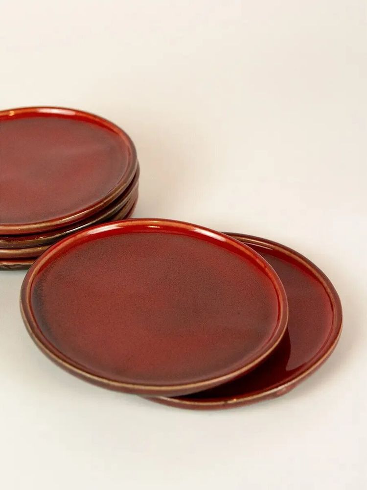 Assiettes au quotidien - Set de 6 assiettes moyennes Hoa Bien bleu - L INDOCHINEUR X RIVÊT