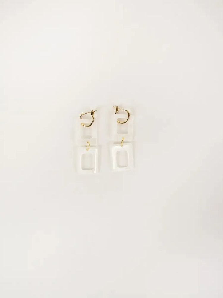 Bijoux - Boucles d'oreilles double hublot en nacre - L INDOCHINEUR X RIVÊT