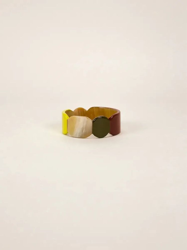 Bracelets - Totem bracelet 25 in black horn and Blue lacquer size L - L INDOCHINEUR X RIVÊT