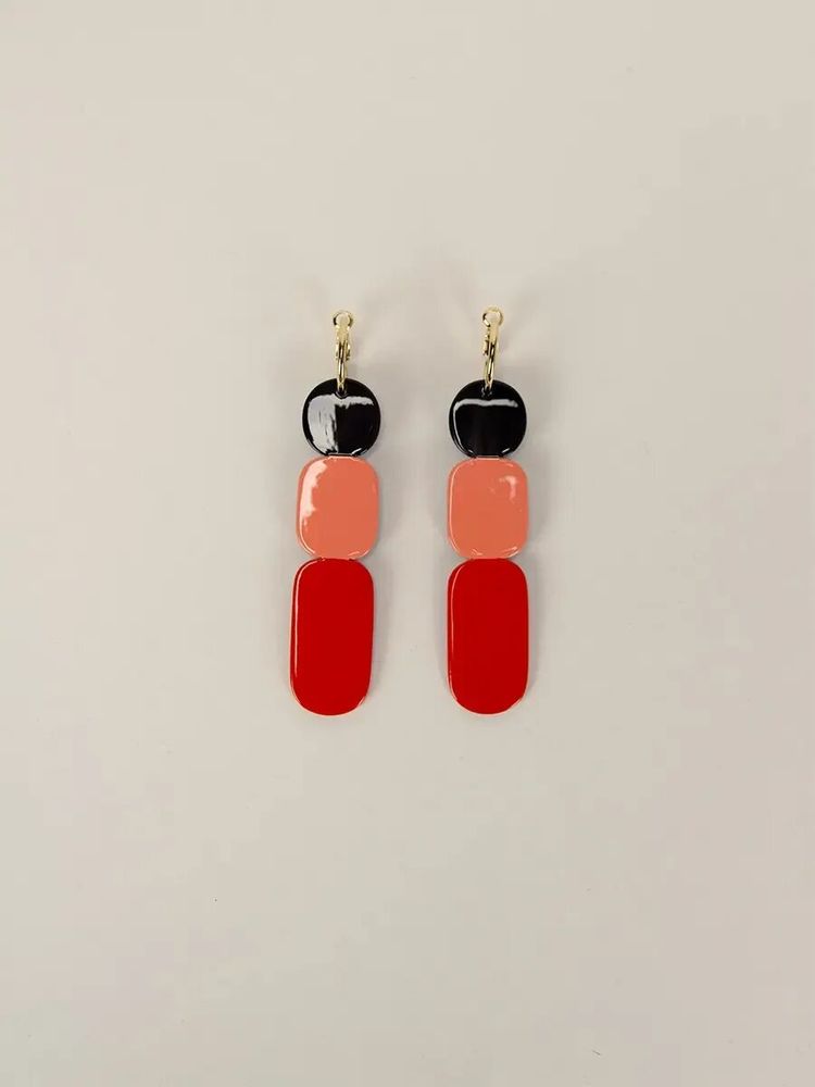 Jewelry - Totem hoop earrings 85 in blond horn and Parme lacquer - L INDOCHINEUR X RIVÊT