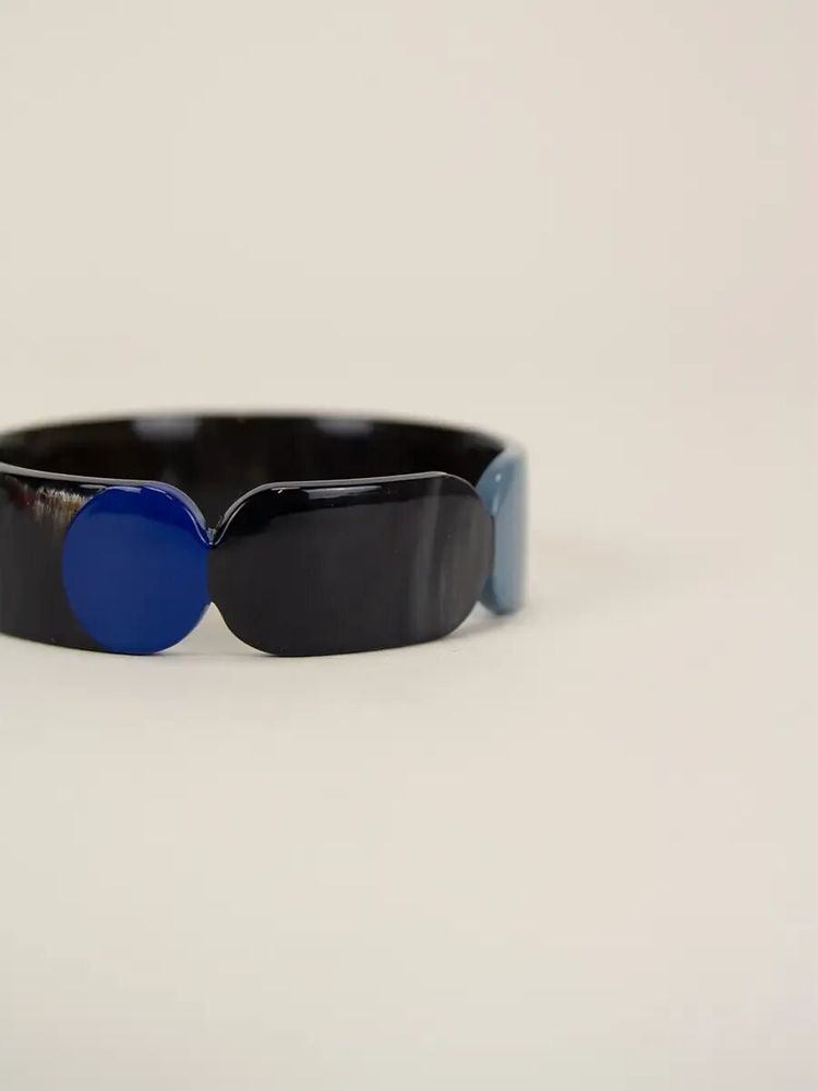 Bracelets - Totem bracelet 20 in black horn and Roux lacquer size M - L INDOCHINEUR X RIVÊT
