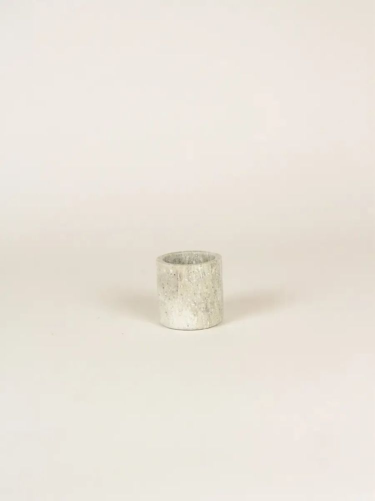 Caskets and boxes - Small cylindrical pot in grey marble - L INDOCHINEUR X RIVÊT