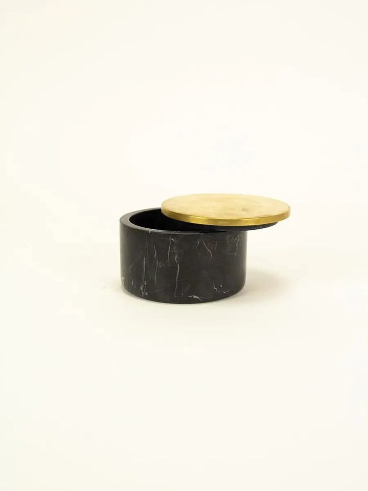 Caskets and boxes - Venus brass and black marble box - L INDOCHINEUR X RIVÊT