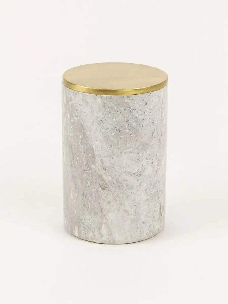 Caskets and boxes - Neptune box in brass and white cloudy marble - L INDOCHINEUR X RIVÊT