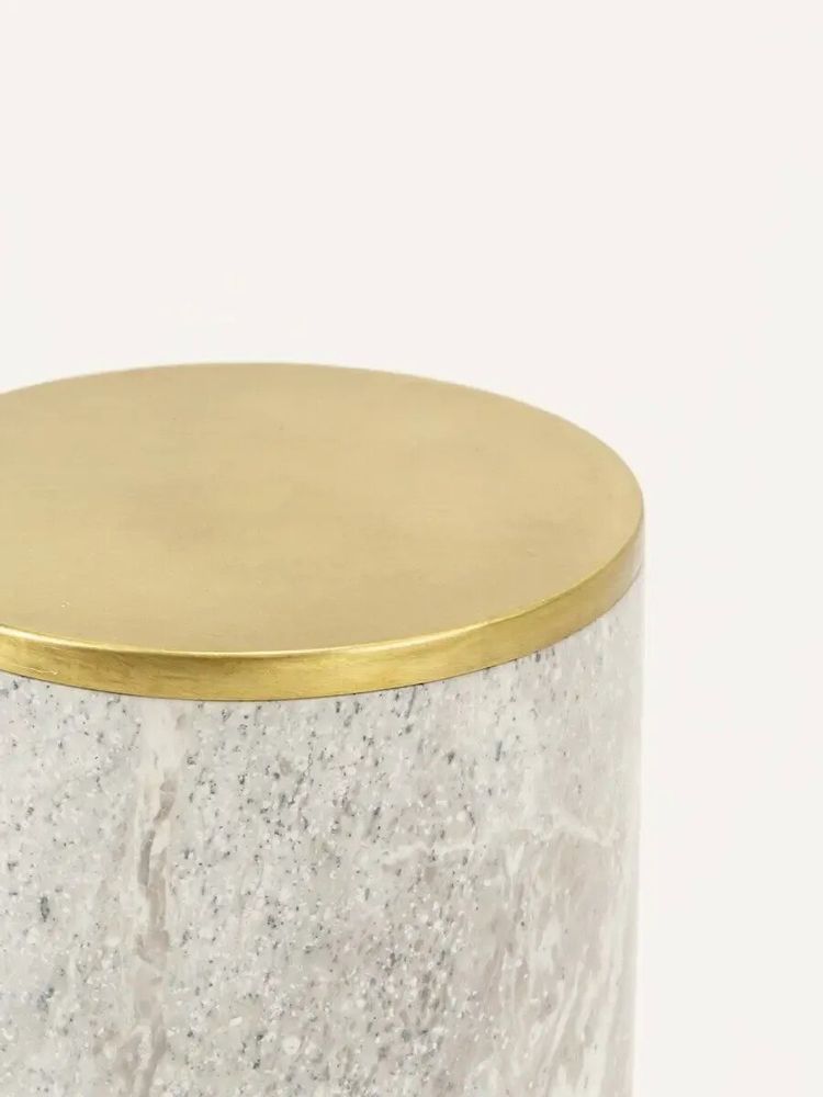 Caskets and boxes - Neptune box in brass and white cloudy marble - L INDOCHINEUR X RIVÊT