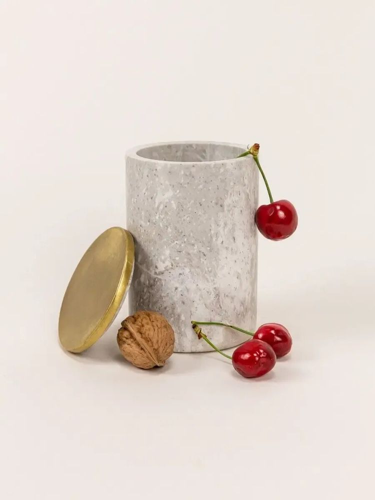 Caskets and boxes - Uranus box in brass and white cloudy marble - L INDOCHINEUR X RIVÊT