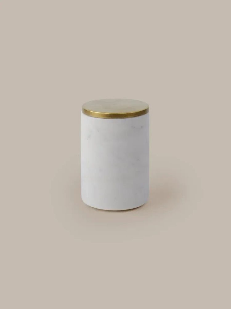 Caskets and boxes - Uranus box in brass and white cloudy marble - L INDOCHINEUR X RIVÊT