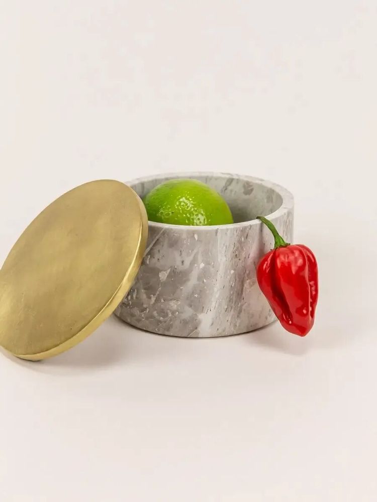 Coffrets et boîtes - Boîte Venus laiton et marbre blanc - L INDOCHINEUR X RIVÊT