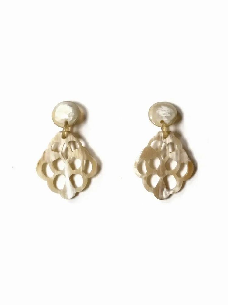 Bijoux - Boucles d'oreilles dentelle à tiges en sabot - L INDOCHINEUR X RIVÊT