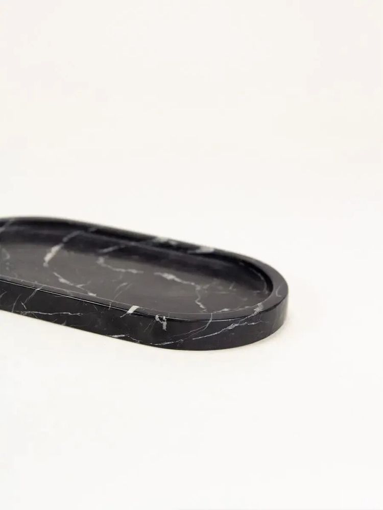 Trays - Oval tray in white cloudy marble - L INDOCHINEUR X RIVÊT