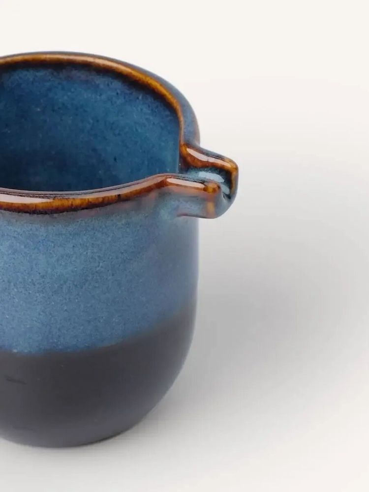 Ustensiles de cuisine - Saucière Diamètre 6 cm, H 7cm, émail Hoa Bien jade brun clair (vendu par 2) - L INDOCHINEUR X RIVÊT
