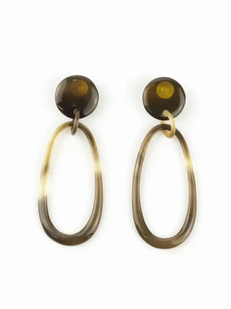 Jewelry - Oval earrings in black horn - L INDOCHINEUR X RIVÊT
