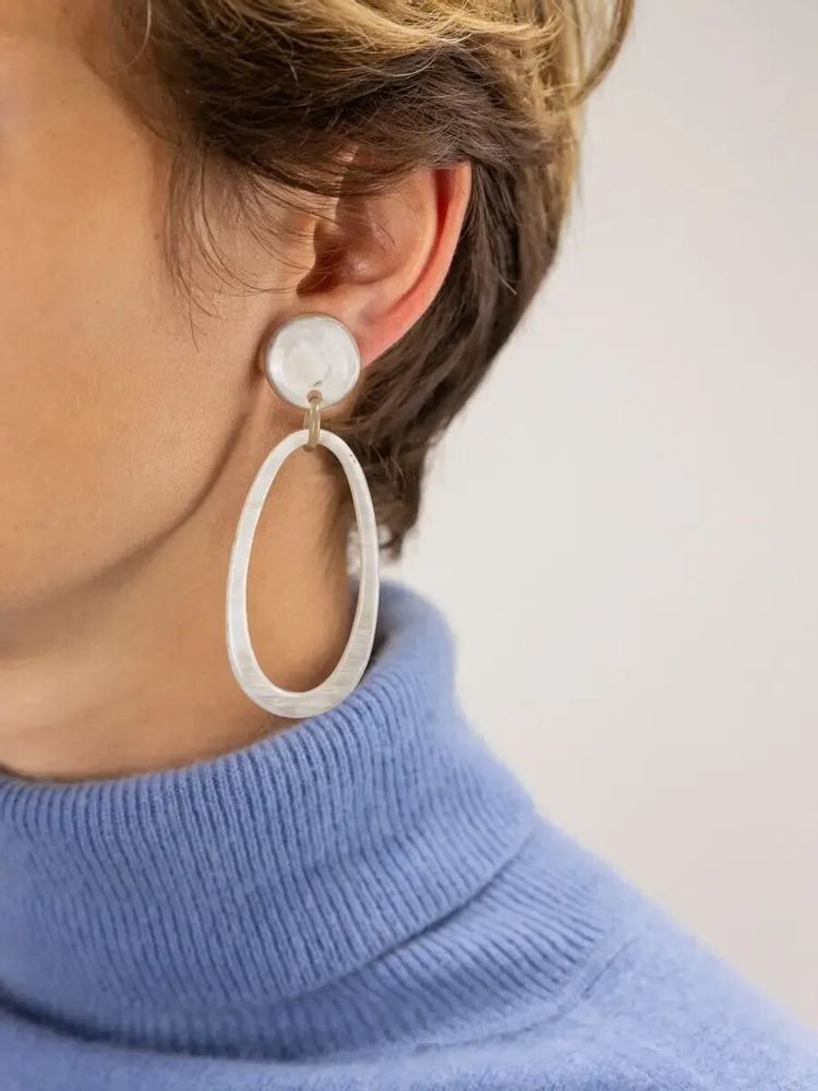 Jewelry - Oval earrings in black horn - L INDOCHINEUR X RIVÊT