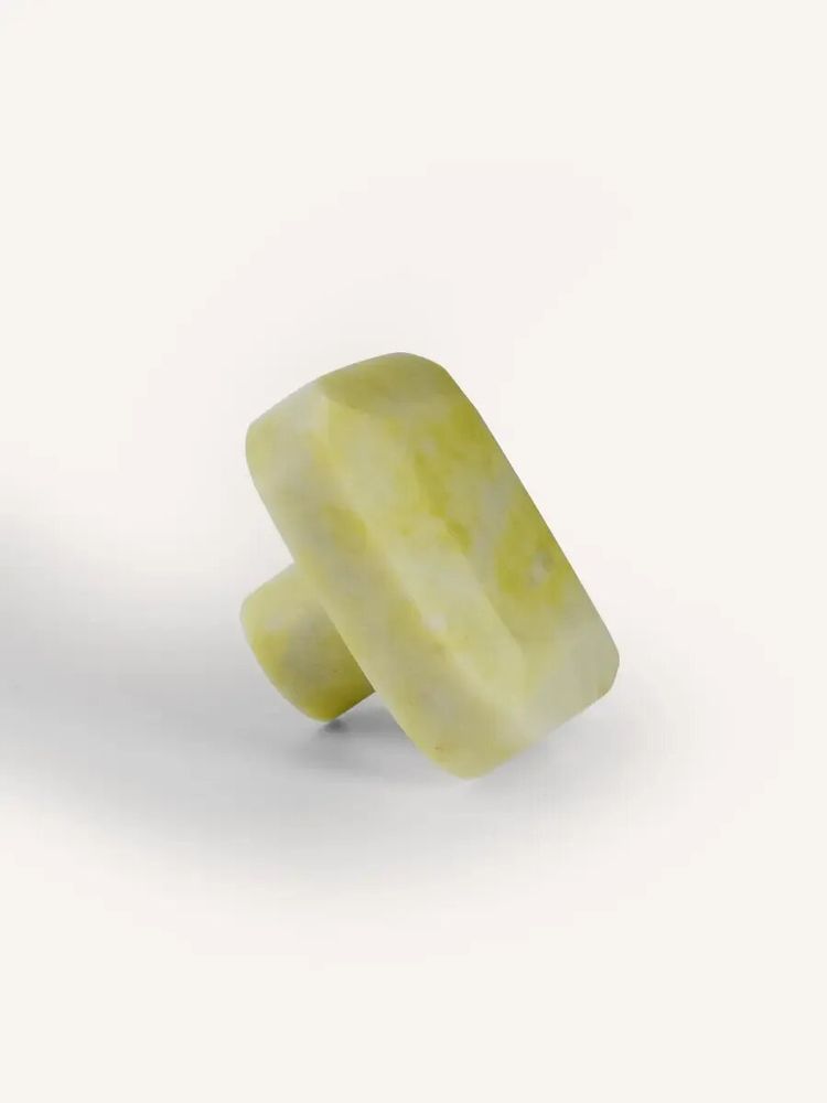 Mounting accessories - Square diamond coat hook, green natural stone, K - L INDOCHINEUR X RIVÊT