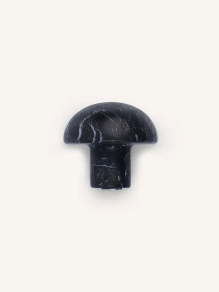 Mounting accessories - Quarter ball coat hook, black natural stone, E - L INDOCHINEUR X RIVÊT