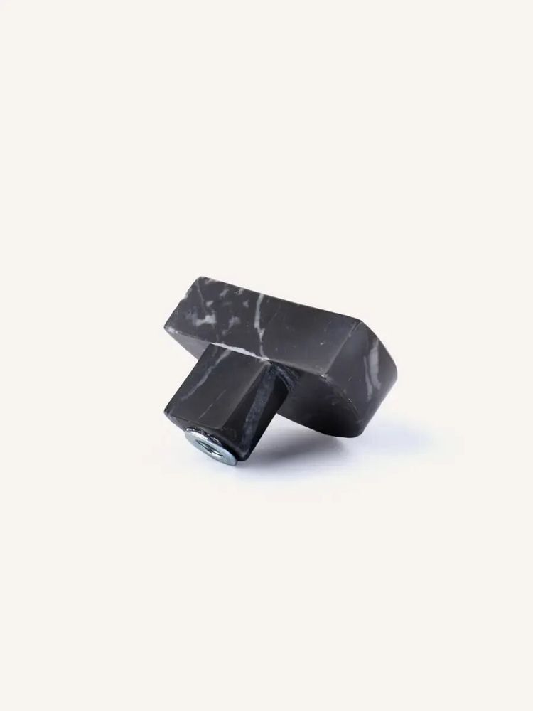 Mounting accessories - Half disc coat hook, black natural stone, H - L INDOCHINEUR X RIVÊT