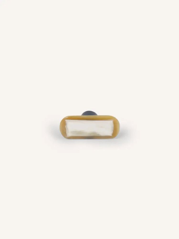 Mounting accessories - Oval diamond coat hook, black natural stone, J - L INDOCHINEUR X RIVÊT