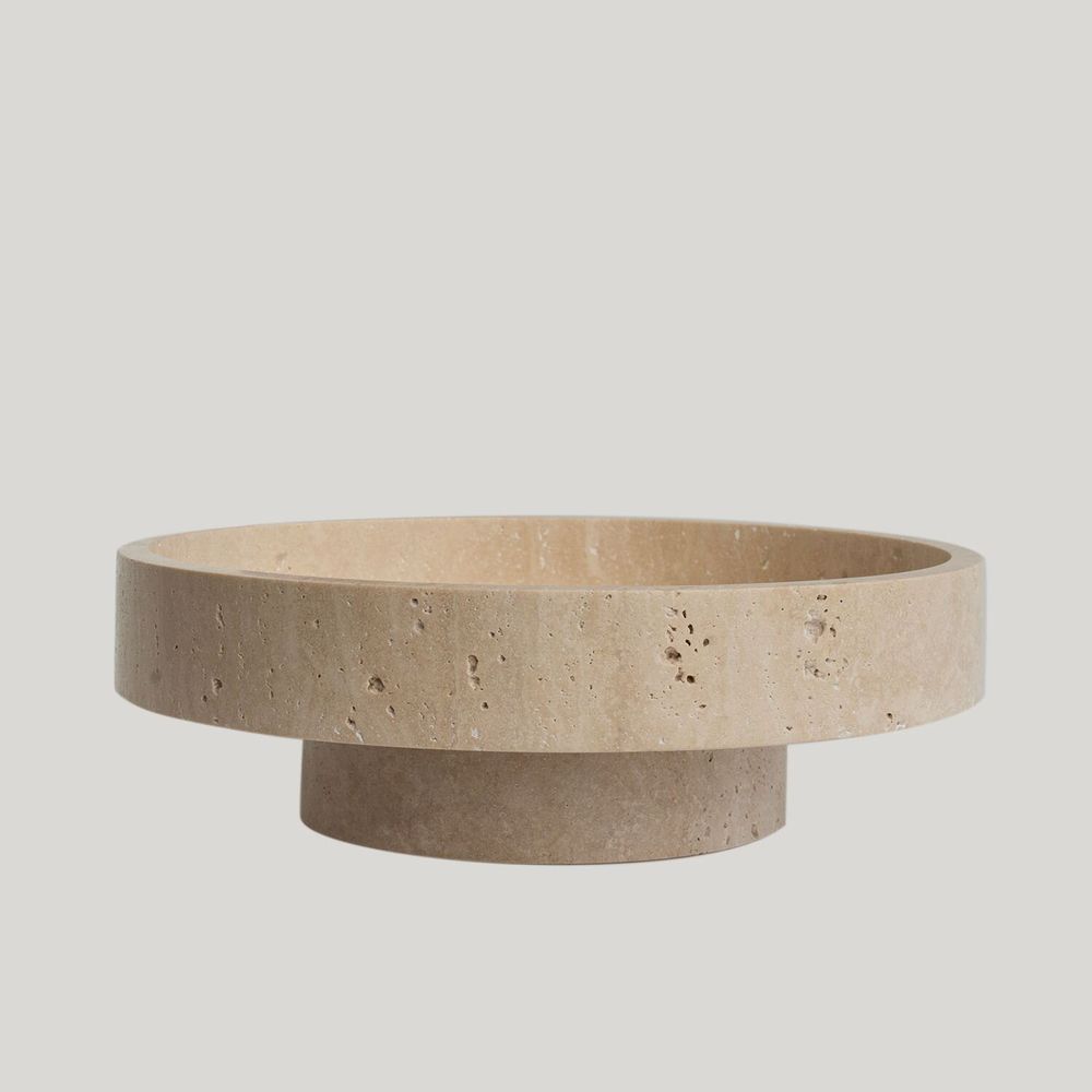 Plats et saladiers - 'CYCLO' TRAVERTINE BOWL - KIWANO CONCEPT