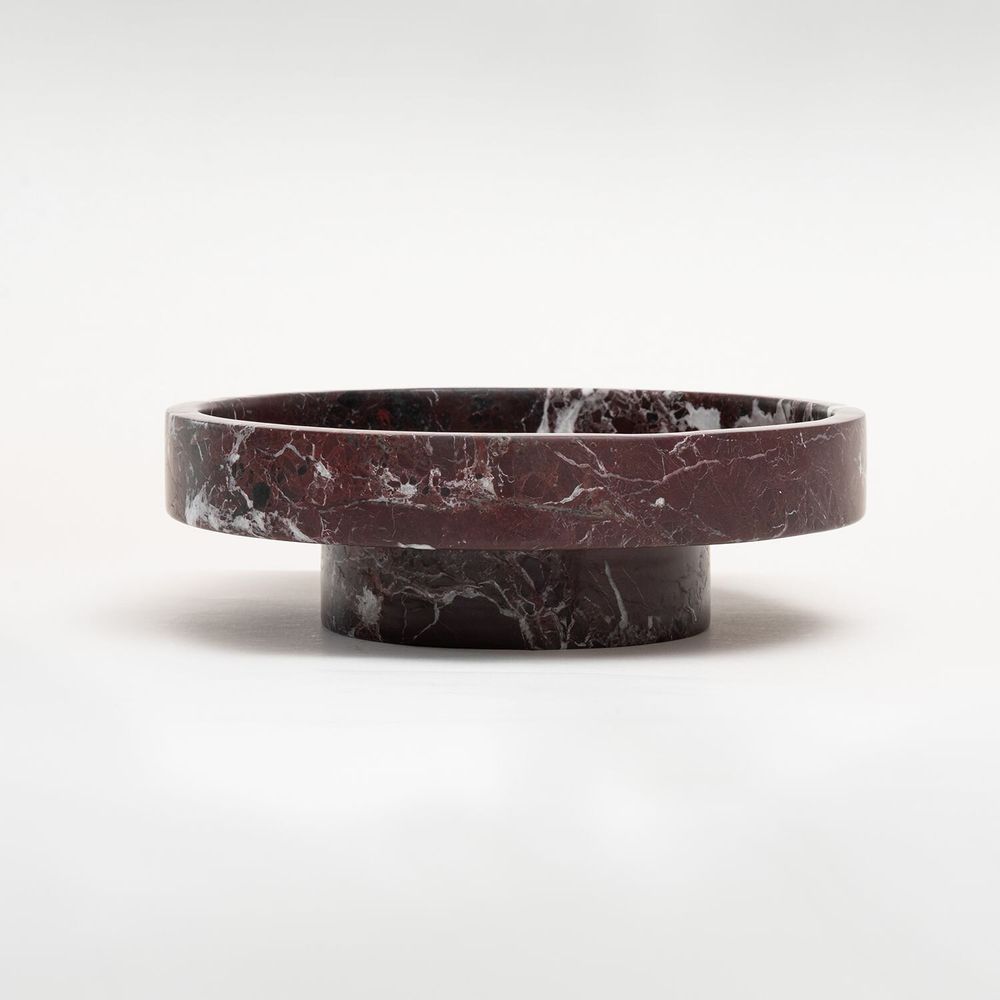 Platter and bowls - ‘CYCLO’ ROSSO LEVANTO MARBLE BOWL - KIWANO CONCEPT