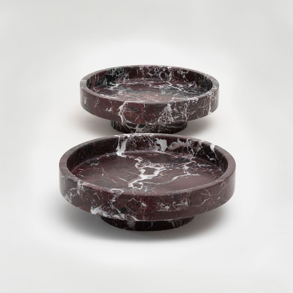 Platter and bowls - ‘CYCLO’ ROSSO LEVANTO MARBLE BOWL - KIWANO CONCEPT