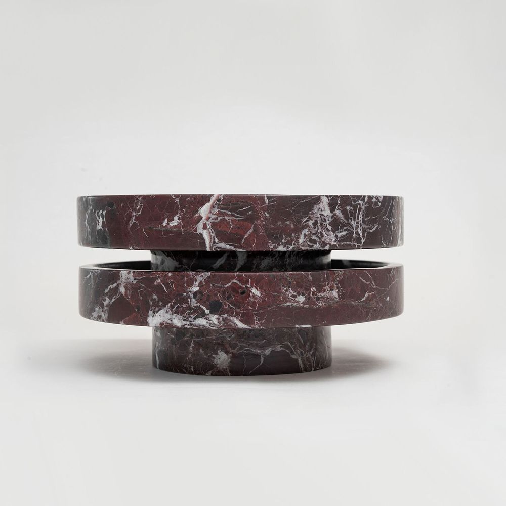 Platter and bowls - ‘CYCLO’ ROSSO LEVANTO MARBLE BOWL - KIWANO CONCEPT