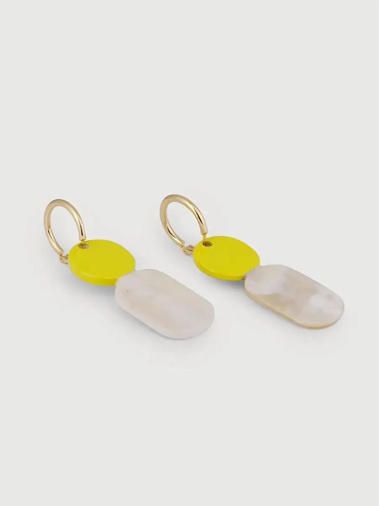 Jewelry - Totem Mini hoop earrings in blonde horn and Bordeaux lacquer - L INDOCHINEUR X RIVÊT