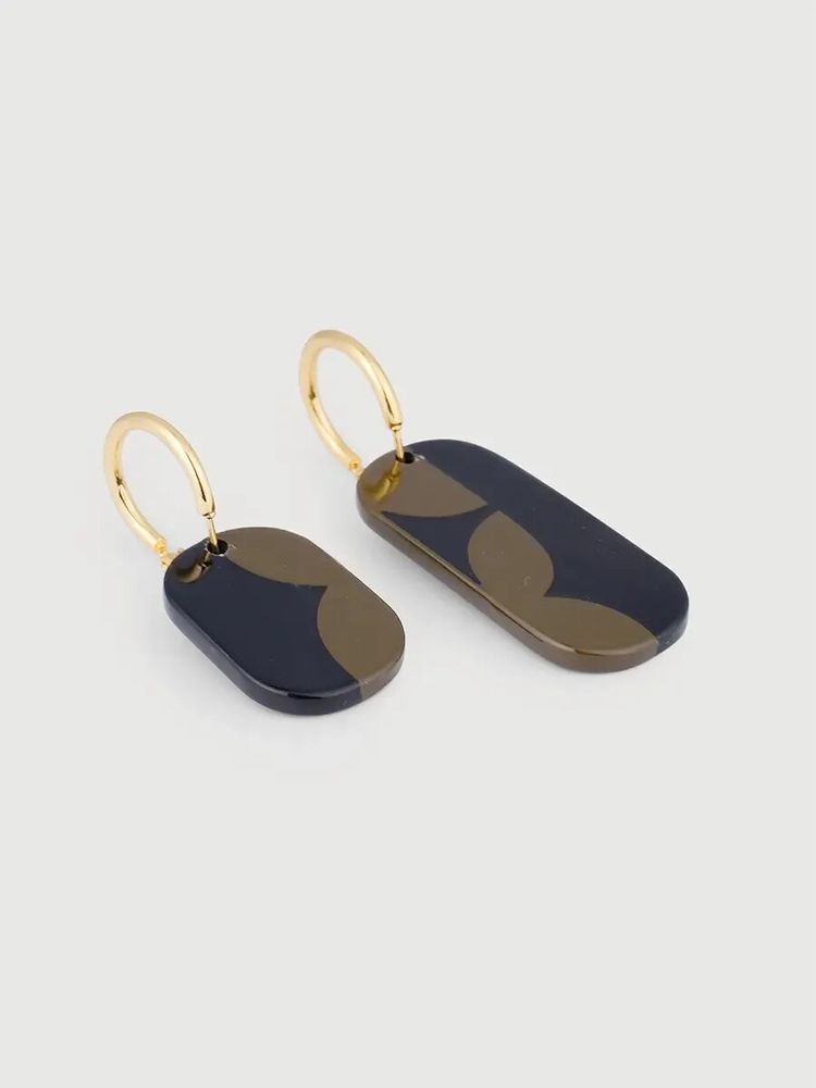 Jewelry - Nymphe Mini hoop earrings in blond horn and Lime lacquer - L INDOCHINEUR X RIVÊT