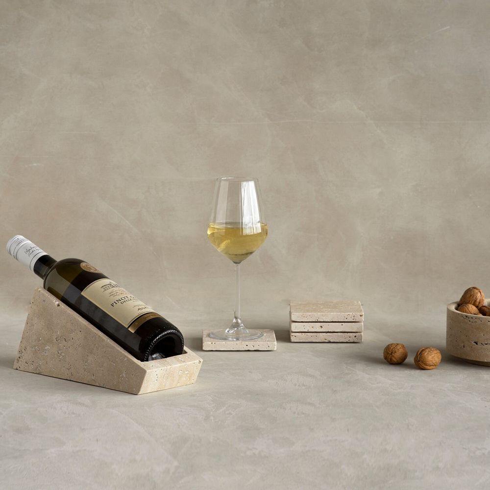Platter and bowls - TRAVERTINE WINE STAND - KIWANO CONCEPT