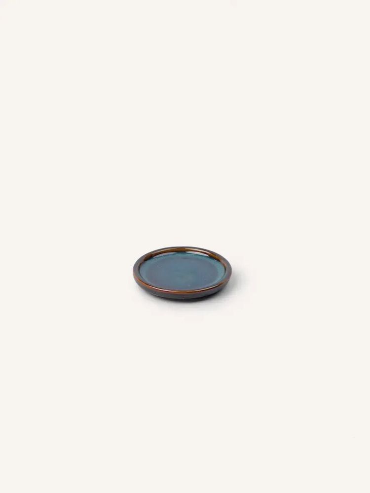 Everyday plates - Small plate, 10cm, Hoa Bien veined dark green enamel (sold by 6) - L INDOCHINEUR X RIVÊT