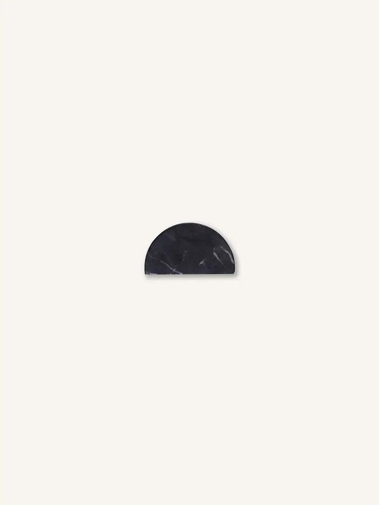 Mounting accessories - Half disc furniture knob, black natural stone, H - L INDOCHINEUR X RIVÊT